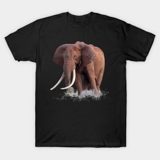 Red Elephant with big tusks T-Shirt